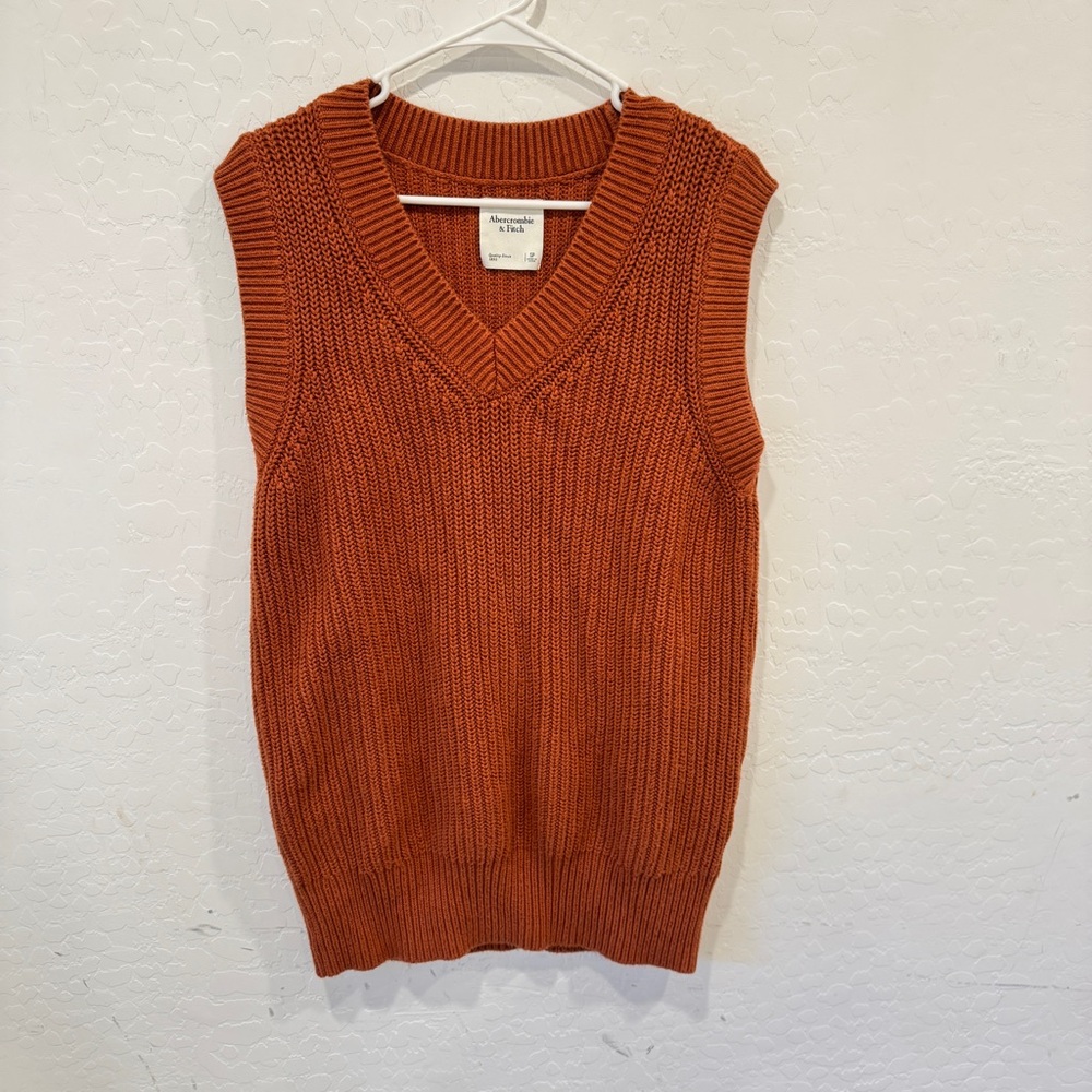 Abercrombie & Fitch Mara Sweater Vest Mini Dress Orange Womens Small Knit